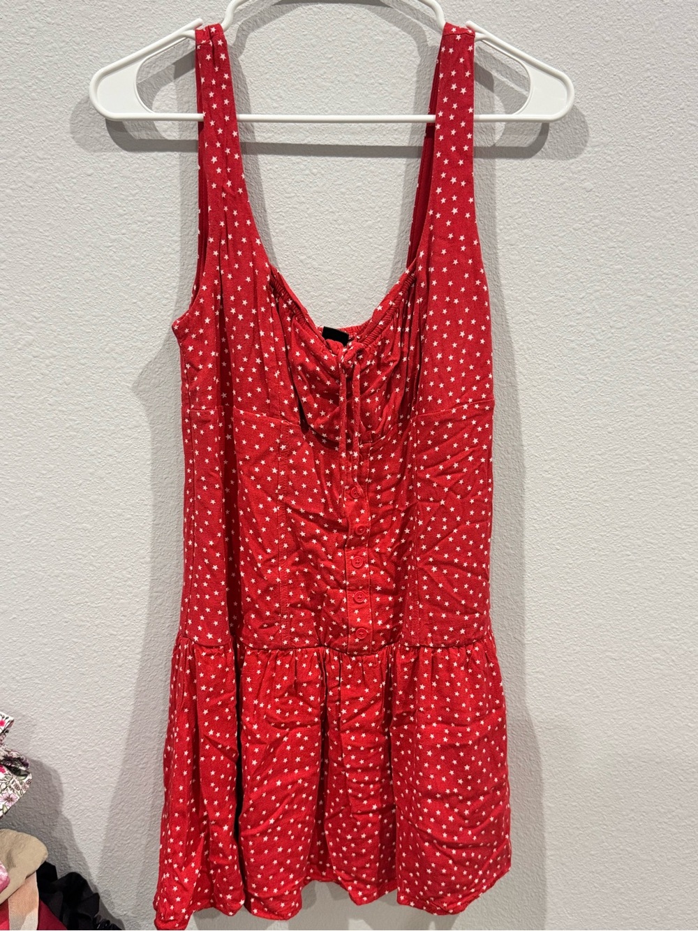 wild fable Red Sleeveless Star-Print Mini Dress